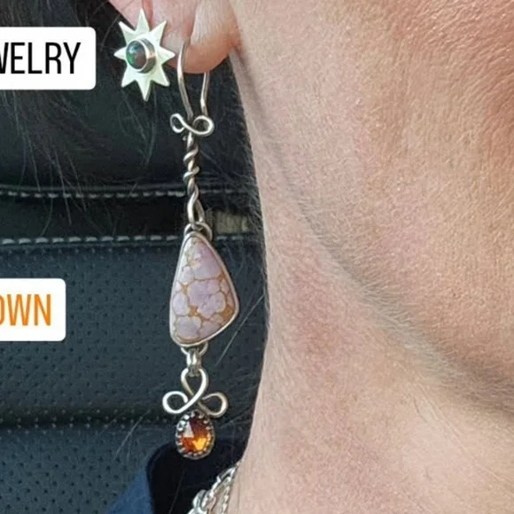 Lupanyxa Phosphosoderite and Citrine Earrings - Picture 5 of 5